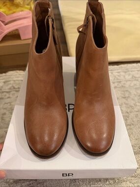 bp Women's Tan Leather Ankle Boots